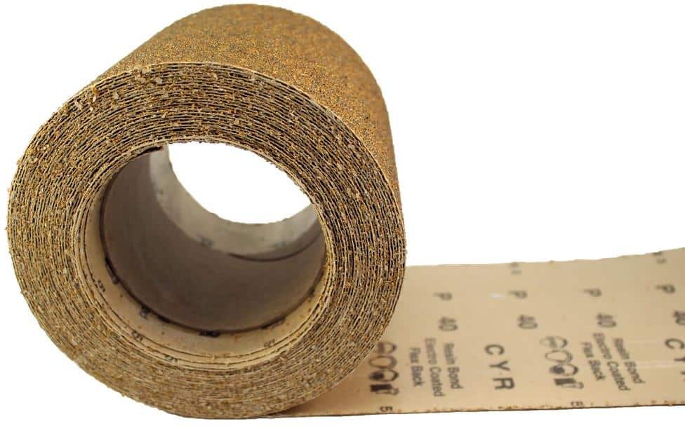 Karebac 4-1/2 in. x 10 yds. 40 Grit PSA Stick-On Heavy E-Weight Aluminum Oxide Sandpaper Rolls