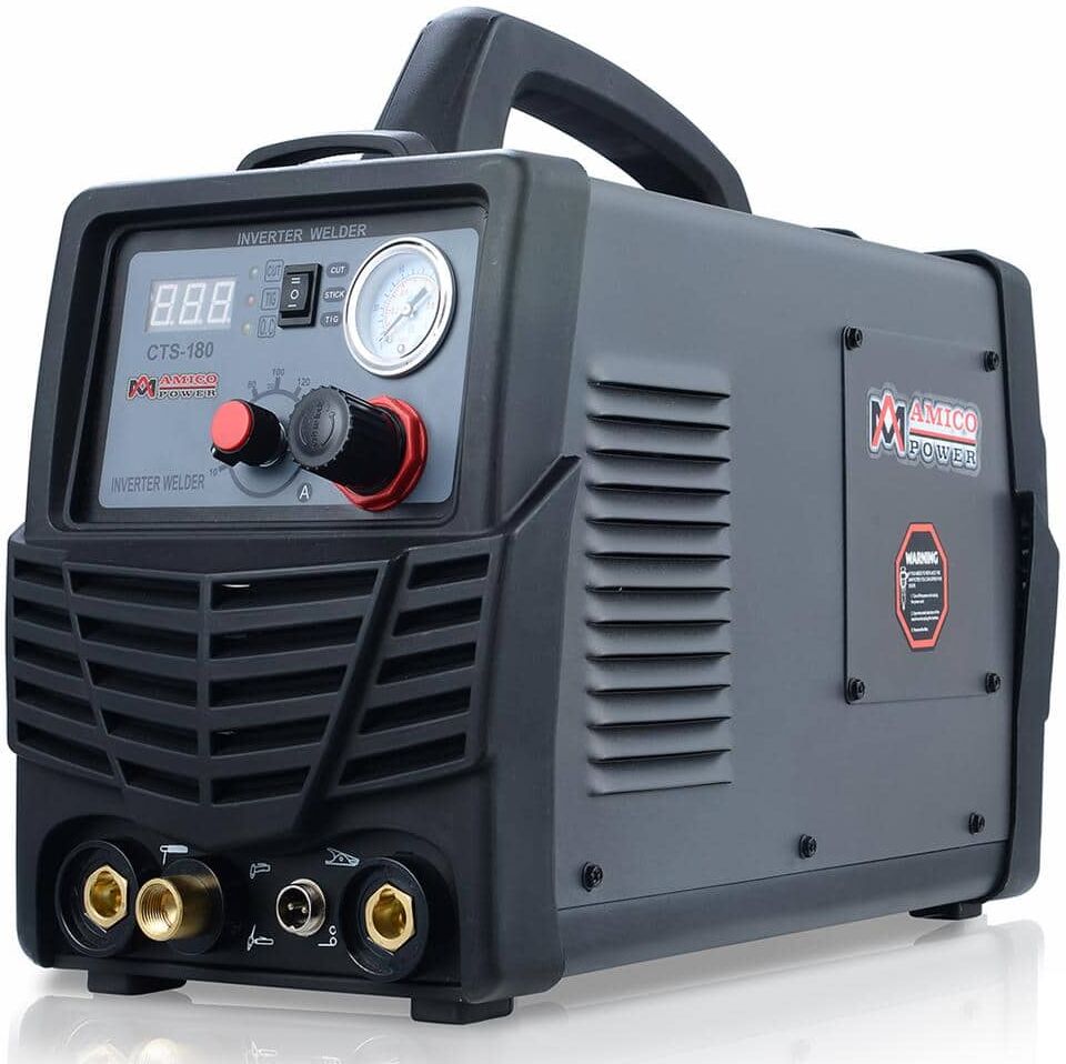 AM AMICO ELECTRIC Plasma Cutter/TIG/Stick Arc 3-in-1 Combo DC Welder 40A-Plasma Cutter 180A-TIG-Torch 160A-Stick Arc Welding Machine