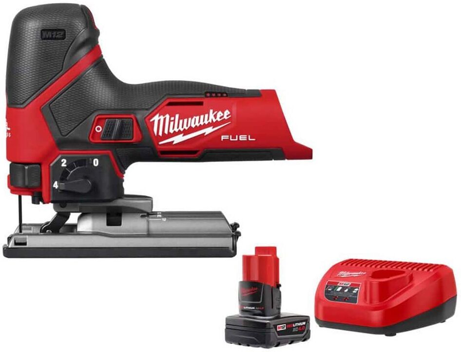 Milwaukee M12 12-Volt Fuel Lithium-Ion Cordless Jig Saw with M12 4.0Ah Starter Kit