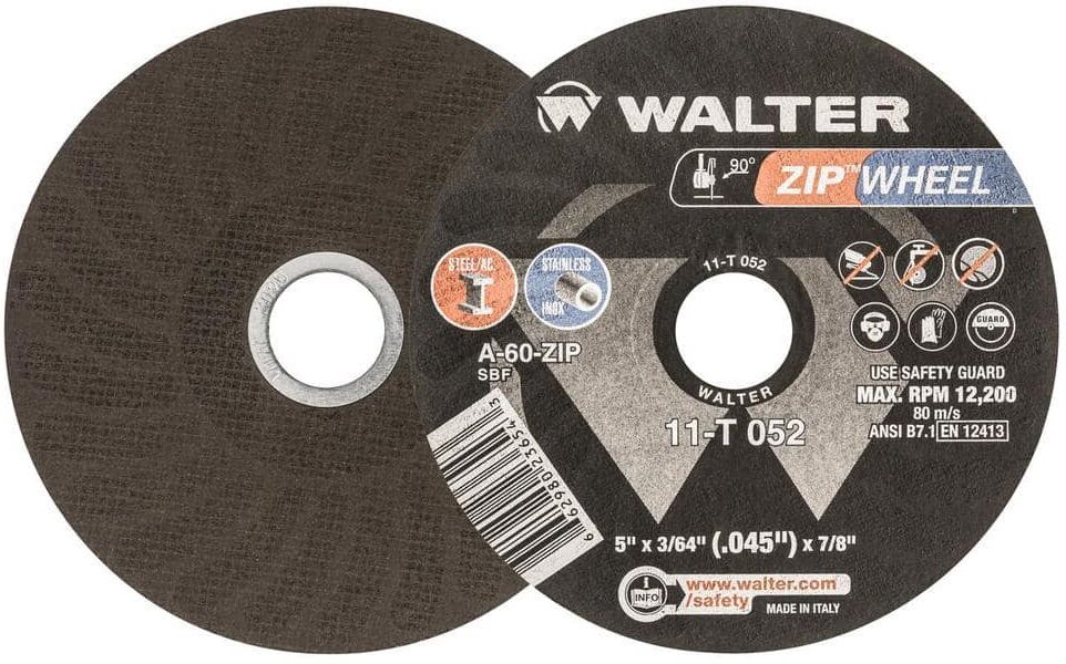 WALTER SURFACE TECHNOLOGIES Zip Wheel 5 in. x 7/8 in. Arbor x 3/64 in. Highest Performing Cut-Off Wheel (25-Pack)