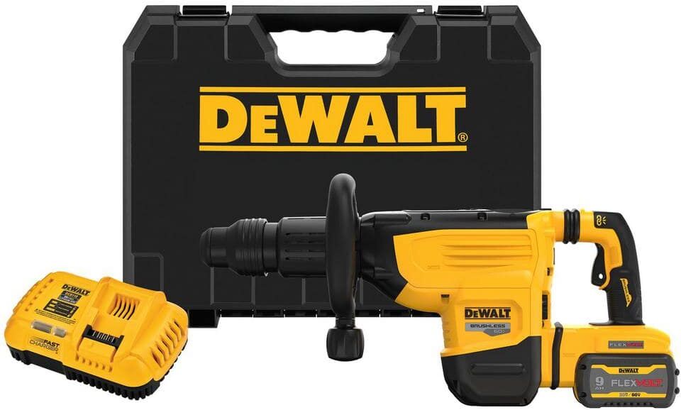 DeWalt FLEXVOLT 60V Lithium-Ion Cordless SDS MAX 3/4 in. Demolition Hammer Kit with 9.0Ah Battery, Charger and Kit Box