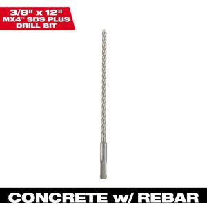 Milwaukee 3/8 in. x 12 in. 4-Cutter SDS-PLUS Carbide Drill Bit