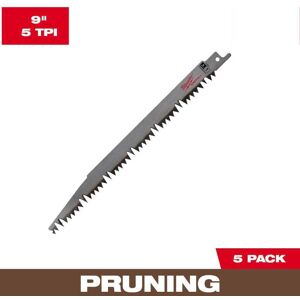 Milwaukee 9 in. 5 TPI Pruning SAWZALL Reciprocating Saw Blades (5-Pack)