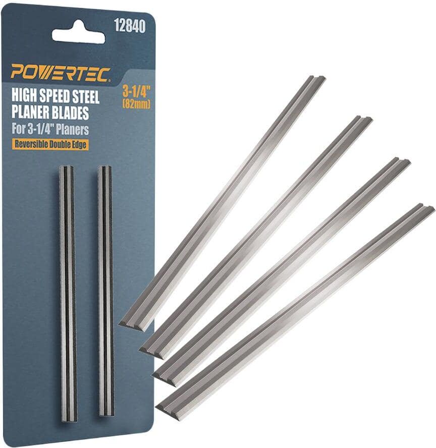 POWERTEC 3-1/4 in. High Speed Steel Hand Held Planer Blades for Bosch, Black&Decker, Craftsman, DeWalt, Hitachi, Ryobi (6-Pack)