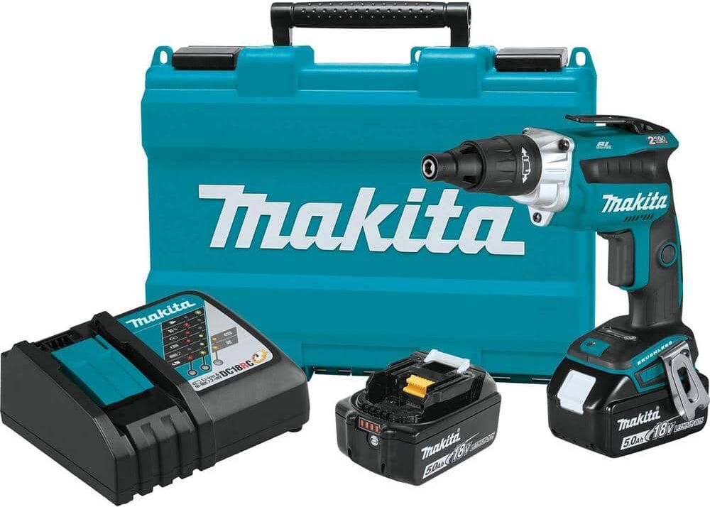 Makita 18V 5.0 Ah LXT Lithium-Ion Brushless Cordless 2500 RPM Screwdriver Kit