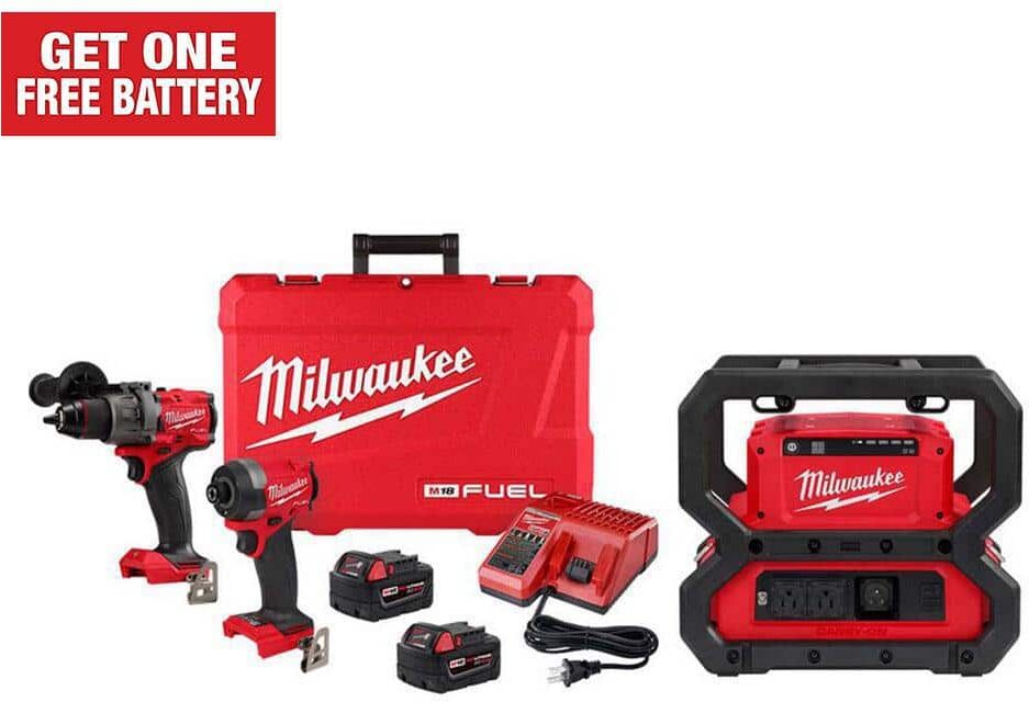 Milwaukee M18 FUEL 18-Volt Lithium-Ion Brushless Cordless Hammer Drill and Impact Driver Combo Kit (2-Tool) with Power Supply