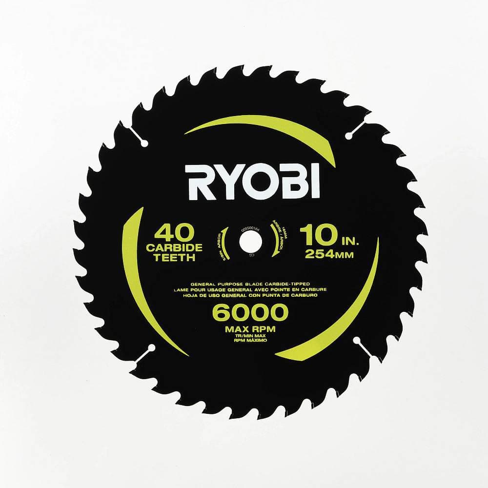 RYOBI 10 in. 40 Carbide Teeth Thin Kerf Miter Saw Blade