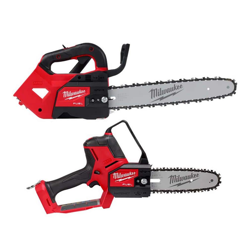Milwaukee M18 FUEL 14 in. Top Handle 18V Lithium-Ion Brushless Cordless Chainsaw & M18 FUEL 8 in. HATCHET Pruing Saw (2-Tool)