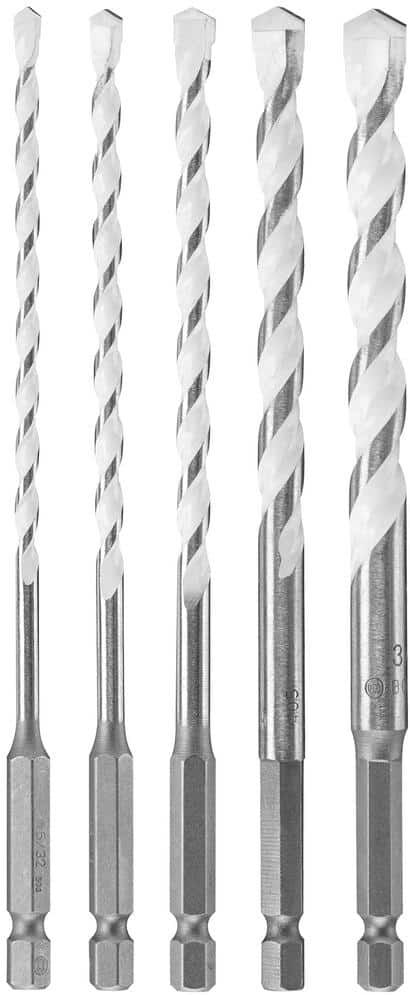 Bosch Daredevil Multi-Purpose Carbide Drill Bits for Drilling Tile, Masonry, Wood, Metal and Concrete (5-Piece)