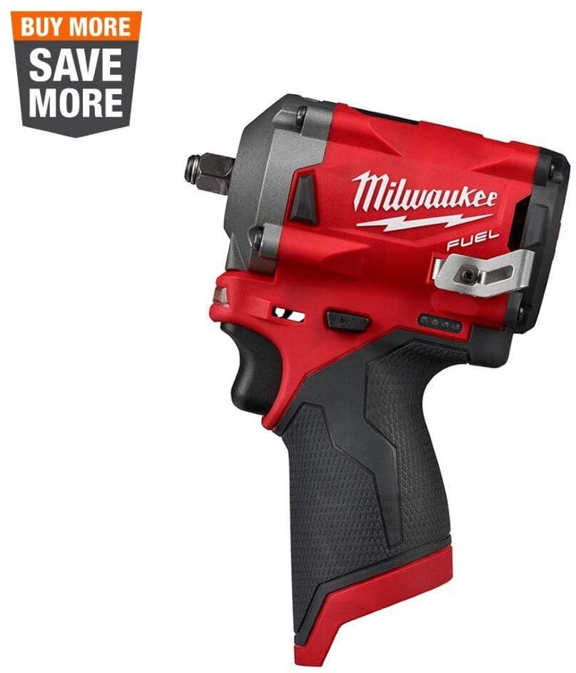 Milwaukee M12 FUEL 12V Lithium-Ion Brushless Cordless Stubby 3/8 in. Impact Wrench (Tool-Only)