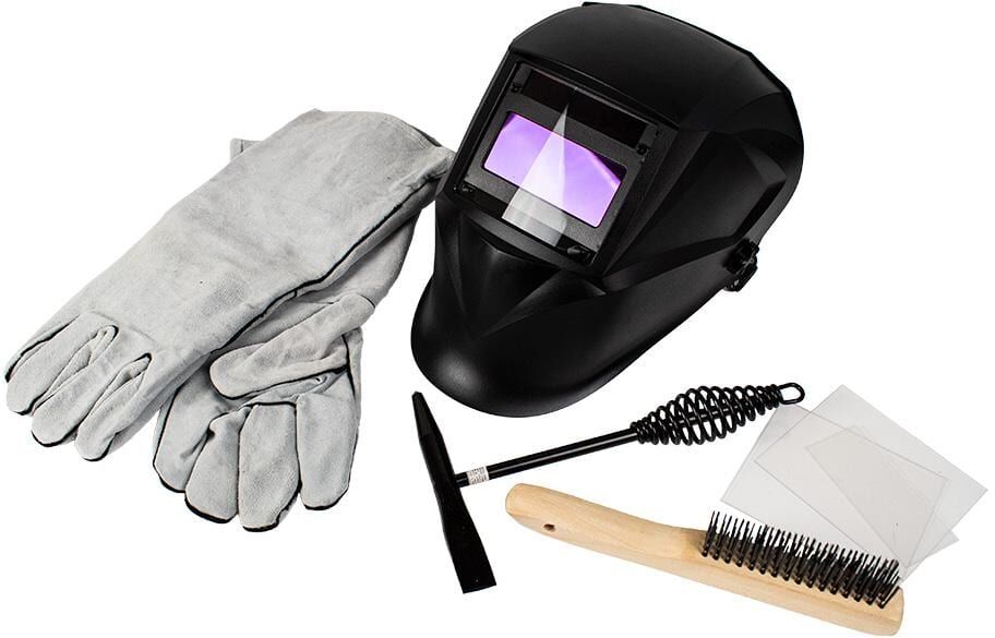 RIDGID Start Up Kit, Welder Accessory Bundle (Welding Helmet, Gloves, Wire Brush and Chipping Hammer)