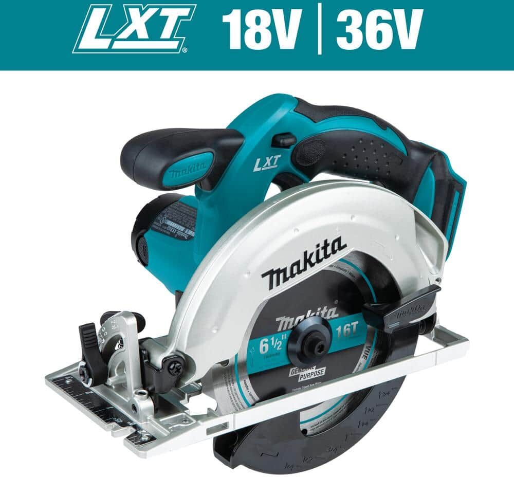 Makita 18V LXT Lithium-Ion Cordless 6-1/2 in. Lightweight Circular Saw and General Purpose Blade (Tool-Only)