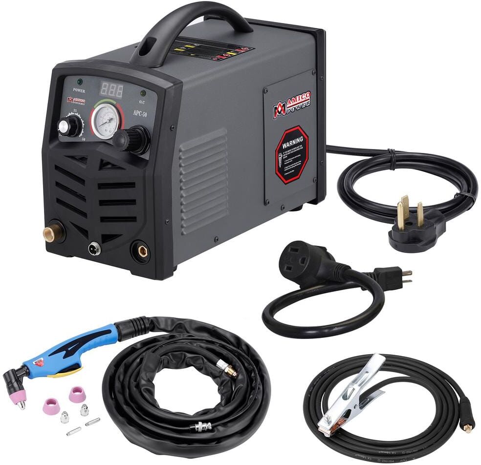 AM AMICO ELECTRIC APC-50, 50 Amp Plasma Cutter, 115-Volt/230-Volt Dual Voltage Compact Metal Cutting Machine, 3/4 in. Clean Cut