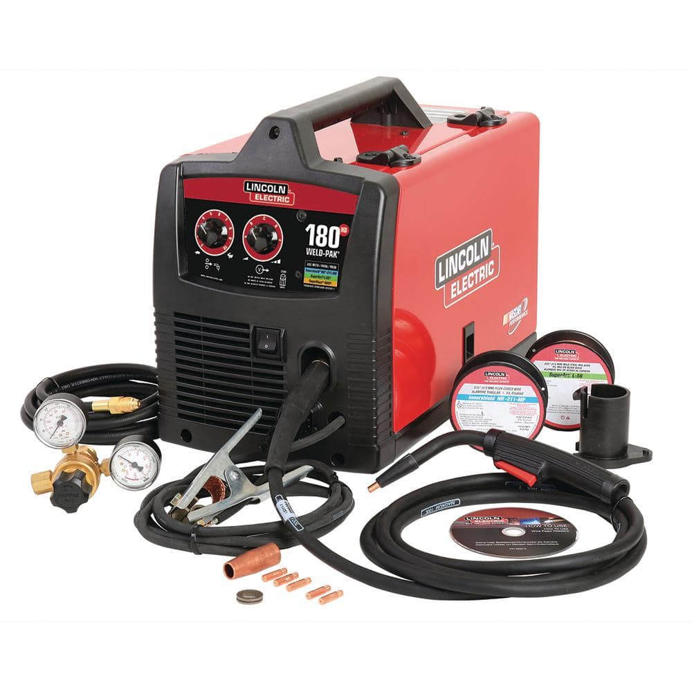 Lincoln Electric Weld-Pak 180 Amp MIG Flux-Core Wire Feed Welder, 230V, Aluminum Welder with Spool Gun sold separately