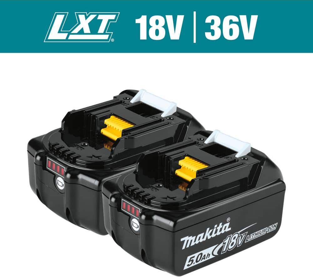 Makita 18V LXT Lithium-Ion High Capacity Battery Pack 5.0 Ah with LED Charge Level Indicator (2-Pack)