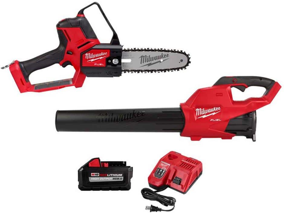 Milwaukee M18 FUEL 8 in. 18V Lithium-Ion Brushless Electric Battery Chainsaw HATCHET w/M18 FUEL Blower Kit (2-Tool)