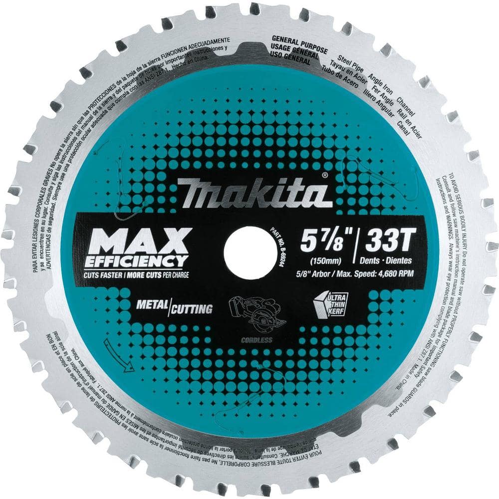 Makita 5-7/8 in. 33T Carbide-Tipped Max Efficiency Saw Blade, Metal/General Purpose