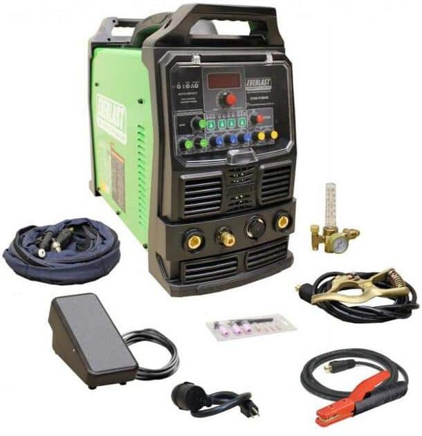 Everlast 200 Amp PowerTIG 200DV IGBT Digital Inverter AC/DC Stick/TIG Welder with High Frequency and Lift TIG Start, 120V/240V