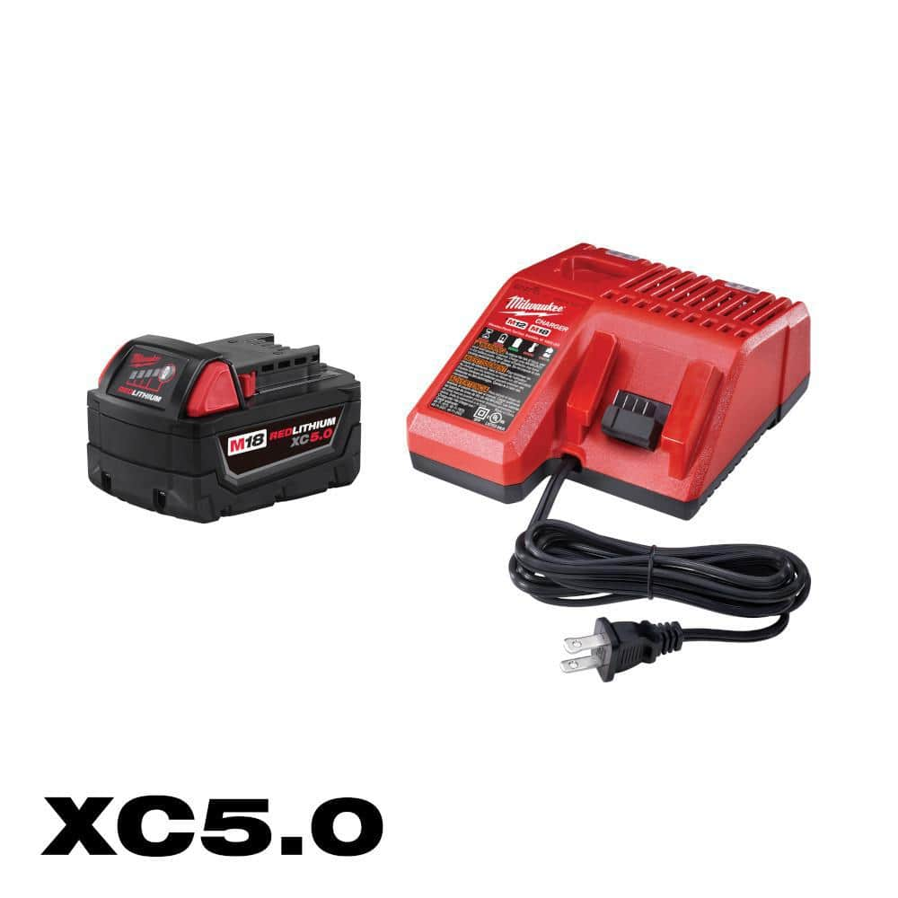 Milwaukee M18 18-Volt Lithium-Ion XC Starter Kit with One 5.0Ah Battery and Charger