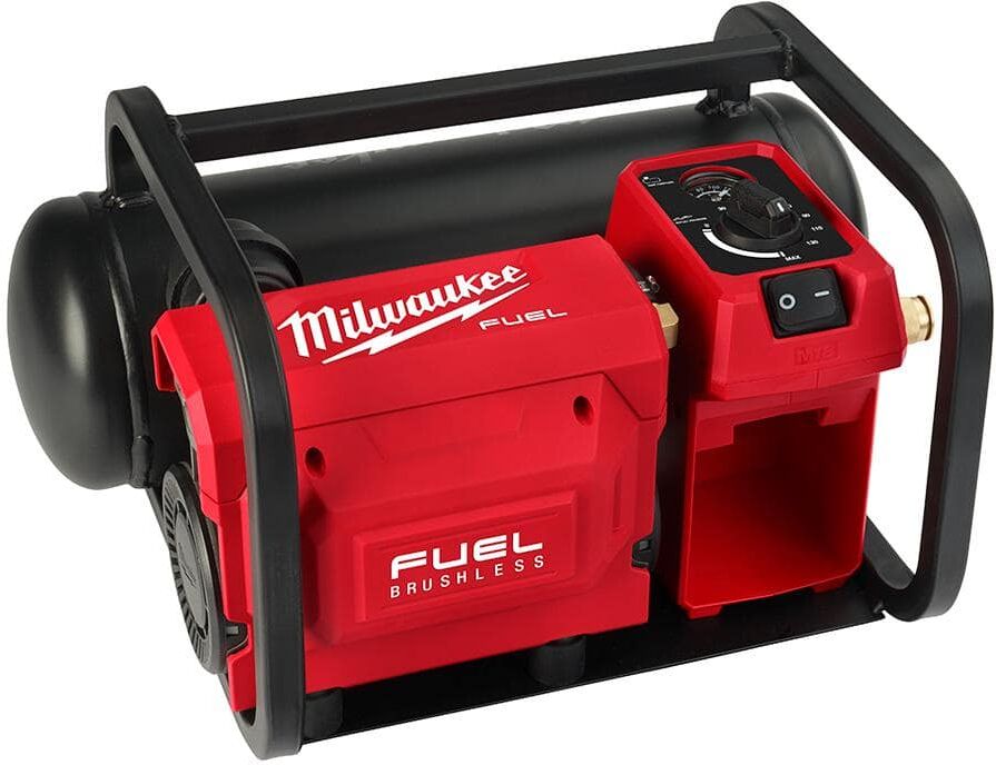 Milwaukee M18 FUEL 18-Volt Lithium-Ion Cordless 2 Gal. Compact Electric Quiet Air Compressor (Tool-Only) w/Clear Safety Glasses