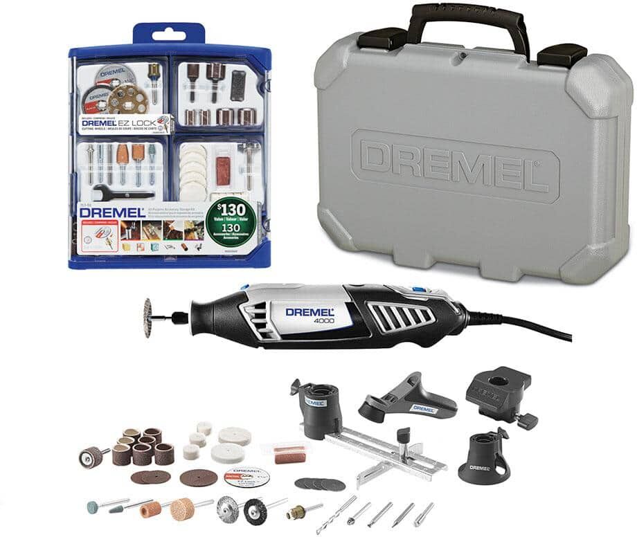 Dremel 4000 Series 1.6 Amp Variable Speed Corded Rotary Tool Kit with Rotary Tool Accessory Kit (130-Piece)