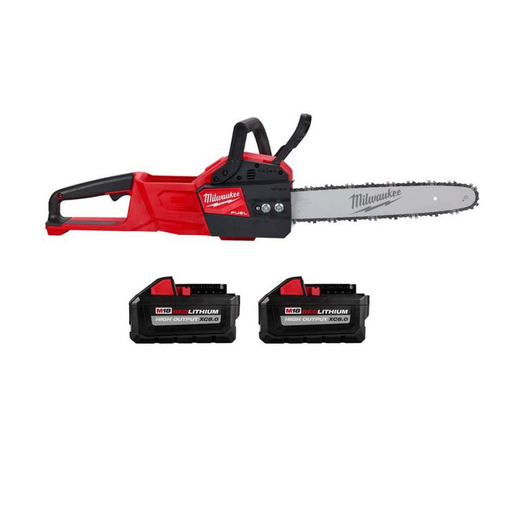 Milwaukee M18 FUEL 16 in. 18-Volt Lithium-Ion Brushless Cordless Battery Chainsaw with (2) 8.0 Ah High Output Battery