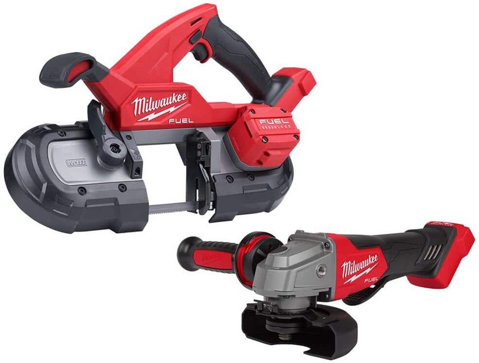 Milwaukee M18 FUEL 18V Lithium-Ion Brushless Cordless Compact Bandsaw and 4-1/2 in./5 in. Grinder (2-Tool)