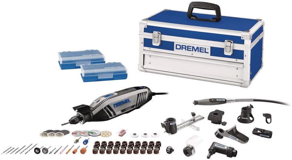 Dremel 4300 Series 1.8 Amp Variable Speed Corded Rotary Tool Kit with Mounted Light, 64 Accessories, 9 Attachments and Case