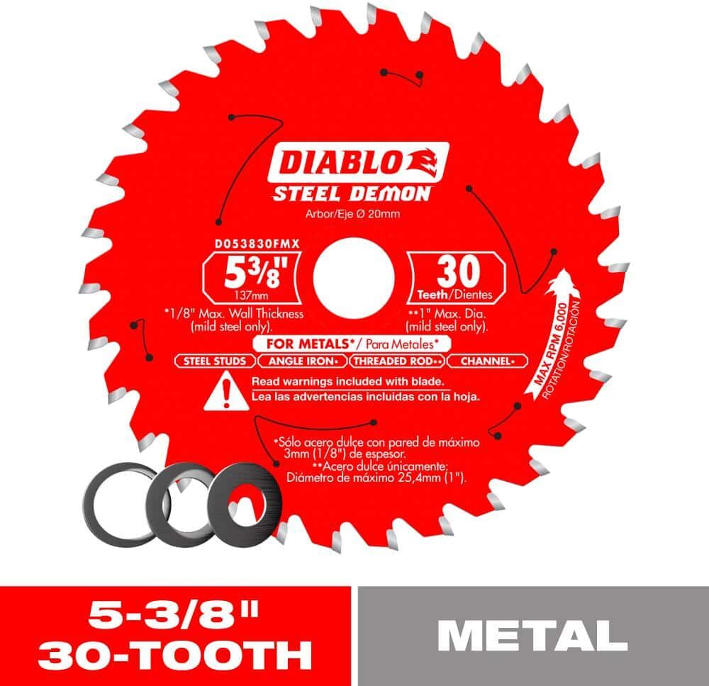 DIABLO Steel Demon 5-3/8 in. x 30-Tooth Metal Cutting Circular Saw Blade with Bushings