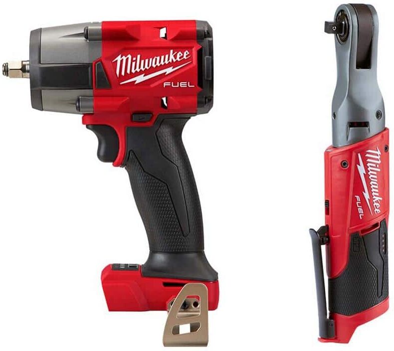 Milwaukee M18 FUEL GEN-2 18V Lithium-Ion Mid Torque Brushless Cordless 3/8 in. Impact Wrench with Friction Ring & 3/8 in. Ratchet