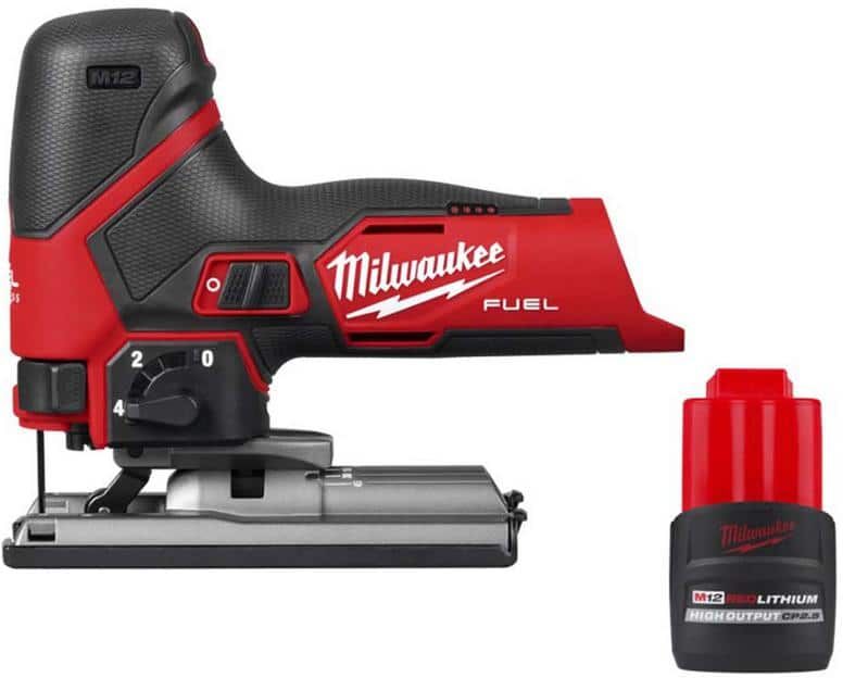 Milwaukee M12 FUEL 12-Volt Lithium-Ion Cordless Jig Saw with M12 REDLITHIUM HIGH OUTPUT CP2.5 Battery Pack