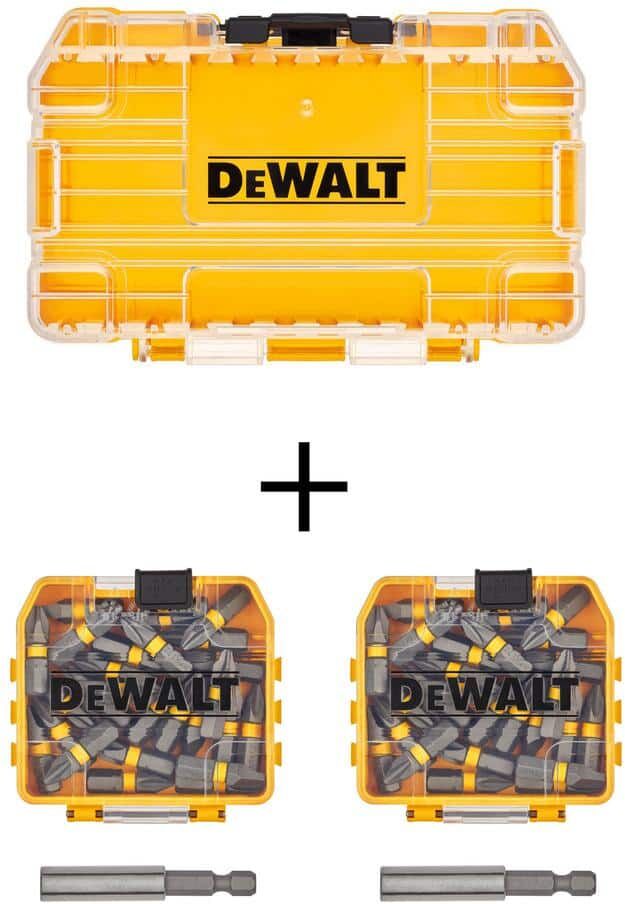 DeWalt Accessory Storage Case with (2) MAXFIT 1 in. Carbon Steel Driving Bit Sets (31-Pieces) with Bit Holder