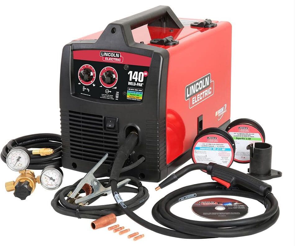 Lincoln Electric Weld-Pak 140 Amp MIG and Flux-Core Wire Feed Welder, 115V, Aluminum Welder with Spool Gun sold separately