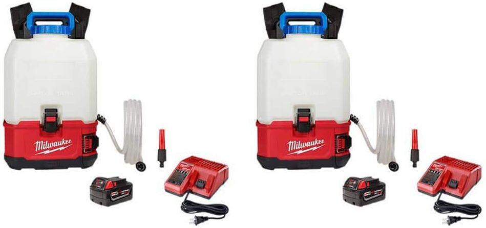 Milwaukee M18 18-Volt 4 Gal. Lithium-Ion Cordless Switch Tank Backpack Water Supply Kit W/(2)Batteries & (2)Chargers (2-Tool)