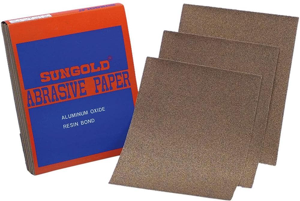 Sungold Abrasives 9 in. W x 11 in. L 120-Grit Medium Aluminum Oxide Sanding Sheet Sandpaper (100-Pack)