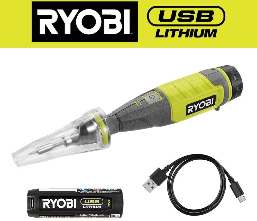 RYOBI USB Lithium Soldering Pen Kit with 2.0 Ah Lithium-ion Rechargeable Battery