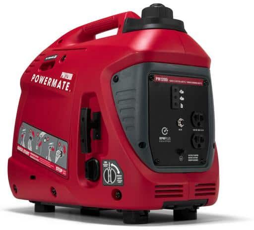 Powermate PM1200i 1,200-Watt Recoil Start Gasoline Powered Inverter Generator, 50-ST