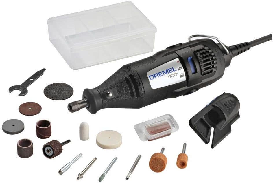 Dremel 200 Series 1.15A Dual Speed Corded Rotary Tool Kit w/ Rotary Keyless Multi-Chuck for 1/32 in. to 1/8 in. Accessory Shank