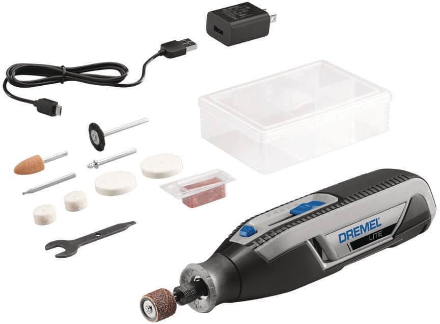 Dremel Lite 7760 4V Variable Speed Lithium Ion Cordless Rotary Tool Kit with 10 Accessories