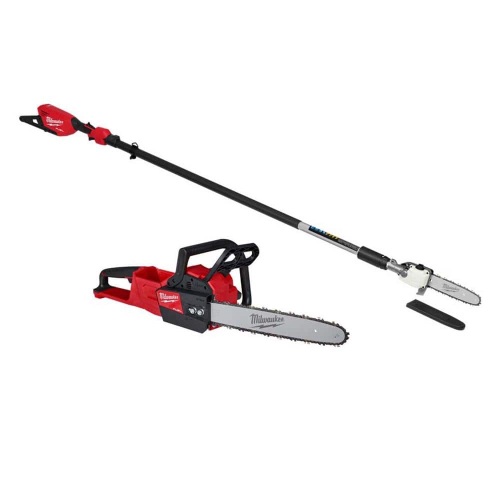 Milwaukee M18 FUEL 10 in. 18V Lithium-Ion Brushless Electric Cordless Telescoping Pole Saw w/M18 FUEL 16 in. Chainsaw (2-Tool)