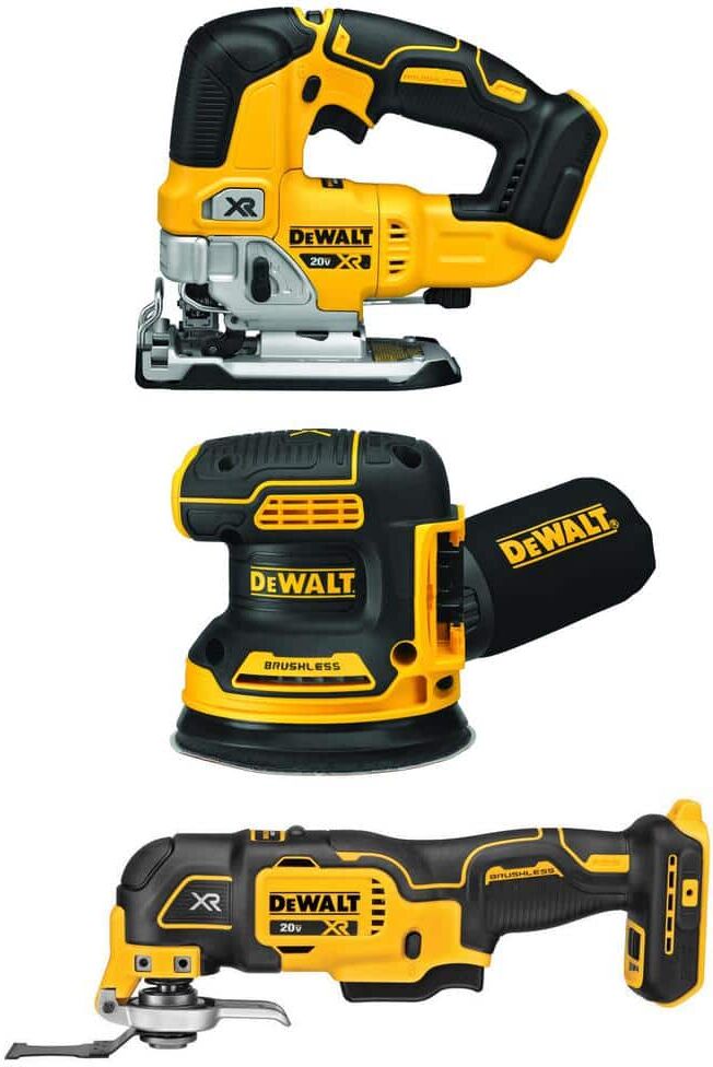 DeWalt 20V MAX XR Lithium-Ion Woodworking 3 Tool Combo Kit with Oscillating Tool, Jigsaw, 5 in. Random Orbital Sander