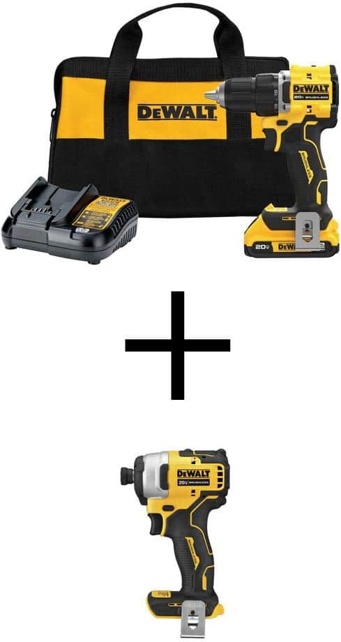 DeWalt ATOMIC 20-Volt Lithium-Ion Cordless Compact 1/2 in. Drill/Driver and 1/4 in. Impact Driver w/2Ah Battery, Charger & Bag