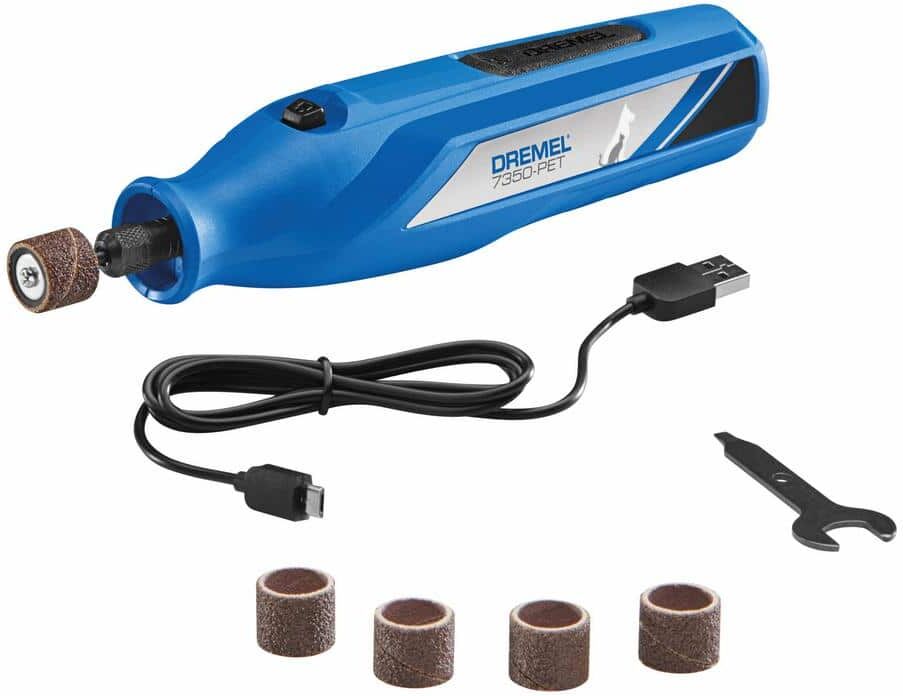 Dremel 4-Volt 2 Amp USB Cordless Rotary Tool Pet Nail Grooming Kit with 5 Sanding Bands