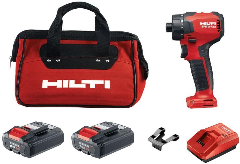 Hilti 12-Volt Lithium-Ion 1/4 in. Cordless Impact Driver SFD 2-A Kit with Battery, Charger and Bag