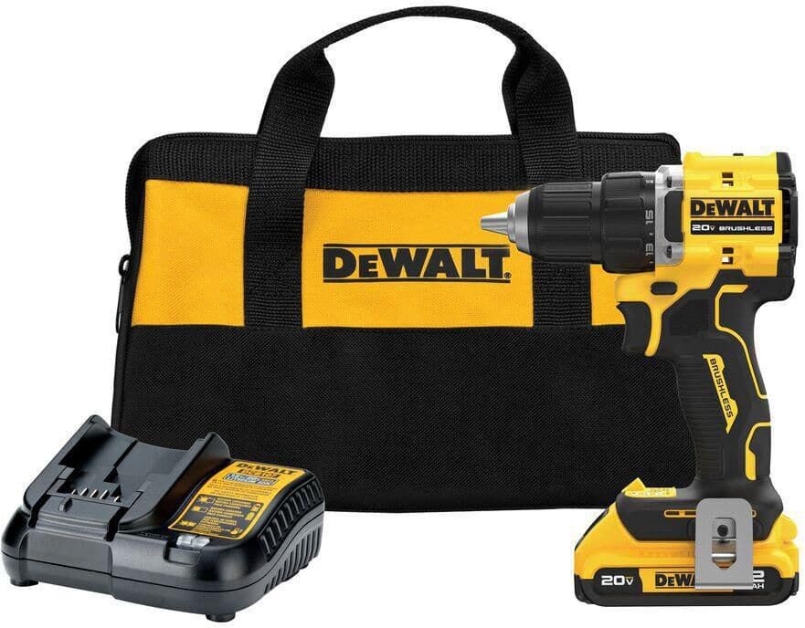 DeWalt ATOMIC 20-Volt Lithium-Ion Cordless Compact 1/2 in. Drill/Driver Kit with 2.0Ah Battery, Charger and Bag