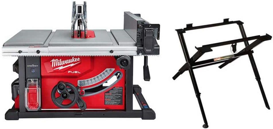 Milwaukee M18 FUEL ONE-KEY 18-Volt Lithium-Ion Brushless Cordless 8-1/4 in. Table Saw Kit with (1) 12.0Ah Battery and Stand