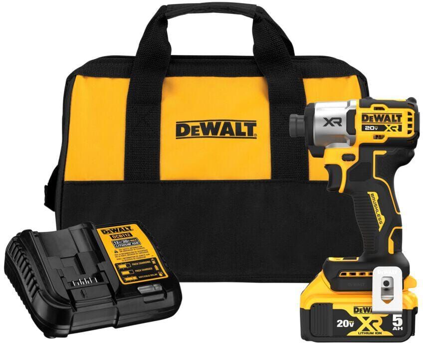 DeWalt 20-Volt Maximum XR Lithium-Ion Cordless Brushless 1/4 in. 3-Speed Impact Driver Kit with 5.0 Ah Battery, Charger and Bag