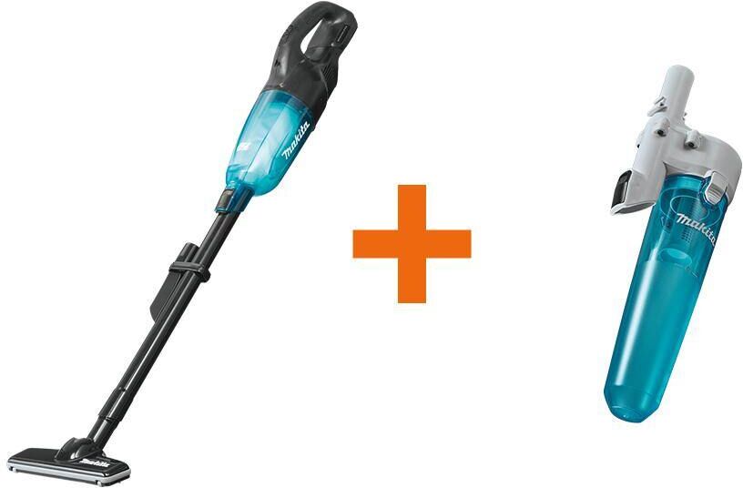 Makita 18V LXT Lithium-Ion Brushless Cordless Vacuum (Tool-Only) with White Cyclonic Vacuum Attachment with Lock