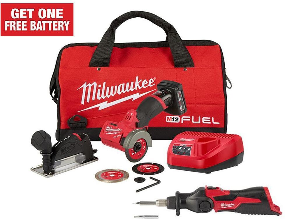 Milwaukee M12 FUEL 12V 3 in. Lithium-Ion Brushless Cordless Cut Off Saw Kit with M12 Soldering Iron