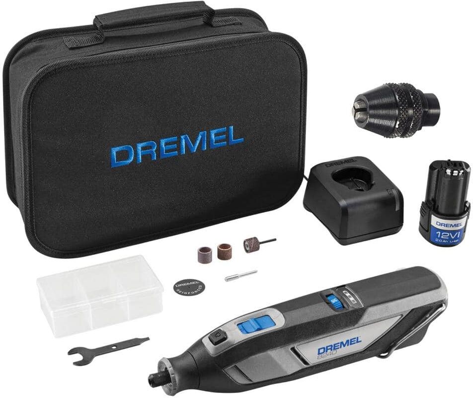 Dremel 12V Li-Ion 2Amp Variable Speed Cordless Rotary Tool Kit w/Rotary Keyless Multi-Chuck 1/32 in. to 1/8 in. Accessory Shank